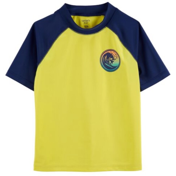 Carter’s Boys Rays for Days Surf Rashguard and Stripes Swim Shorts or Trunks - Picture 2 of 4